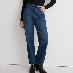 Madewell Baggy Straight Jeans in Dark Worn Indigo Wash